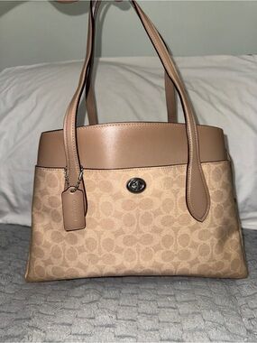 Coach Lora Satchel Carryall in Beige/Tan
